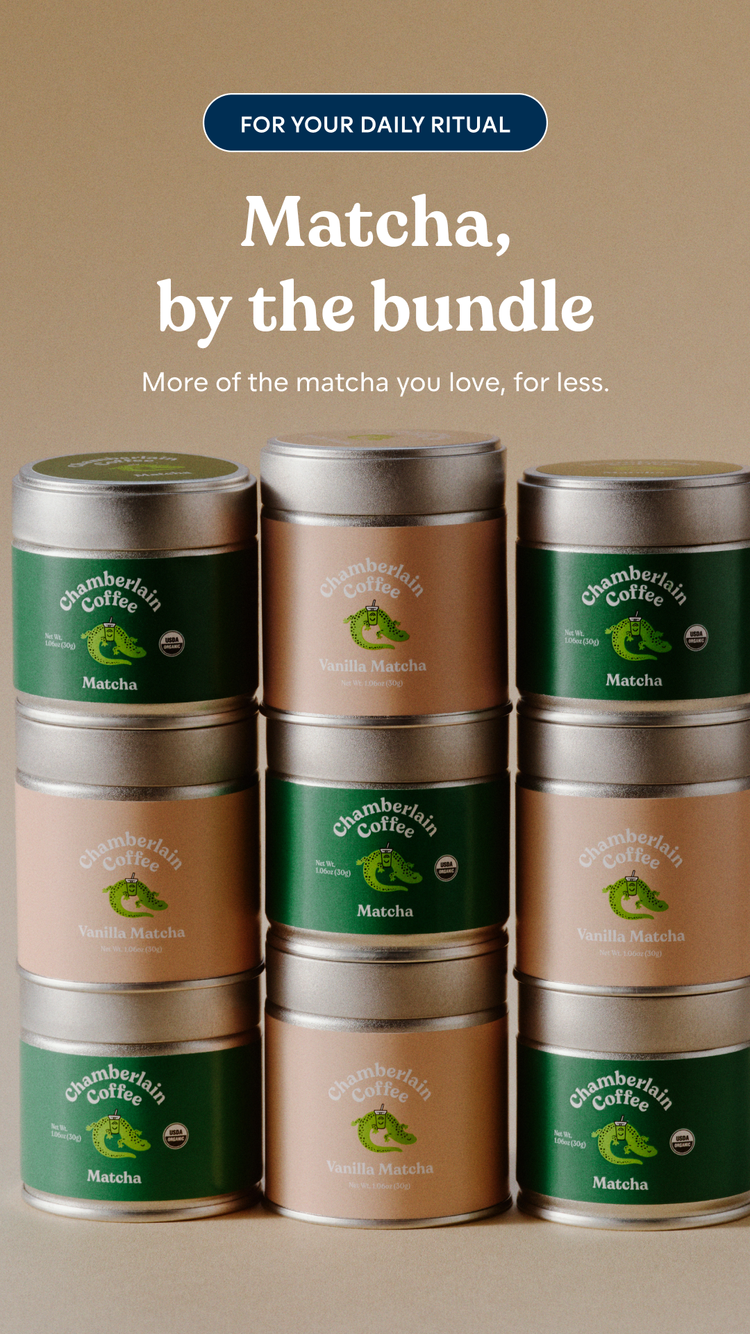 Chamberlain Coffee Facebook ad: More matcha for the ritual.