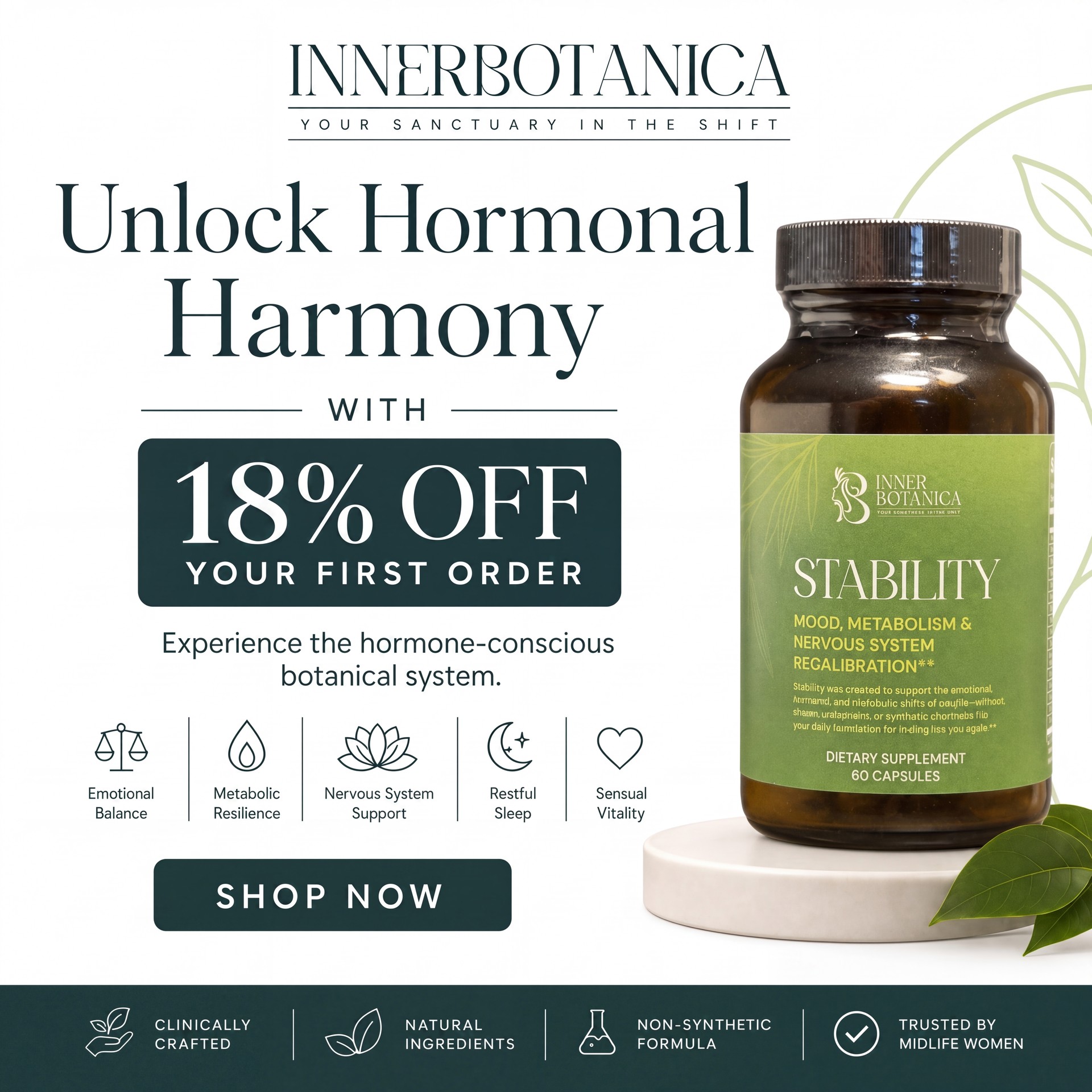 Inner Botanica Facebook ad: Stability