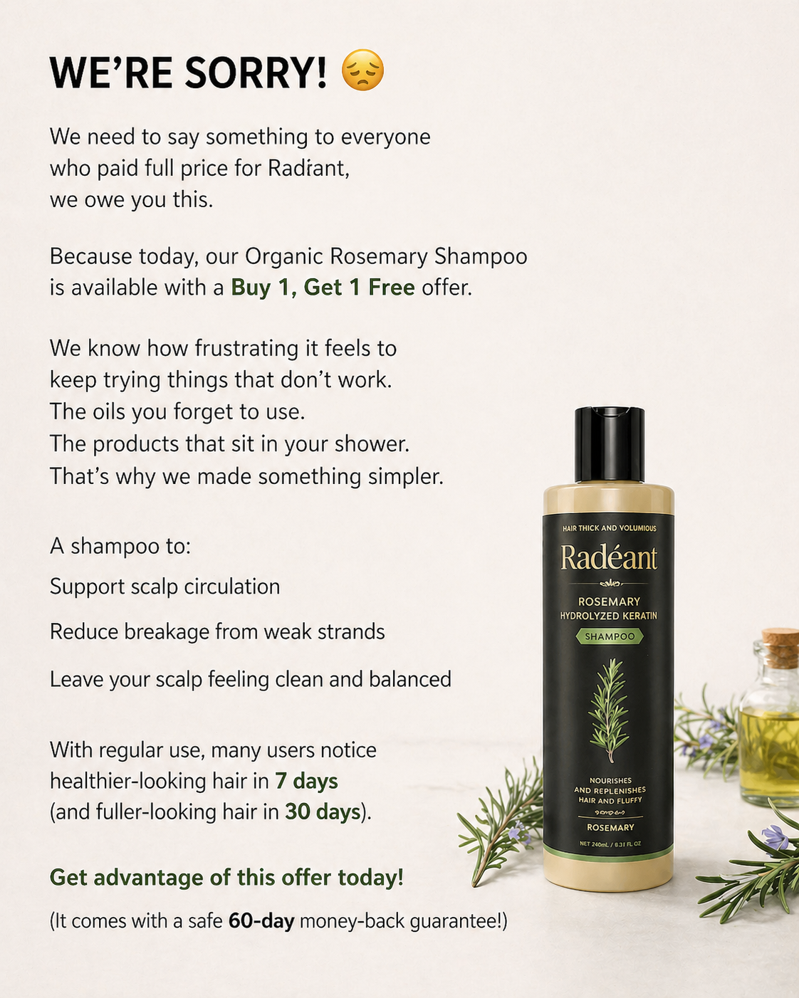 Radiant Root Facebook ad