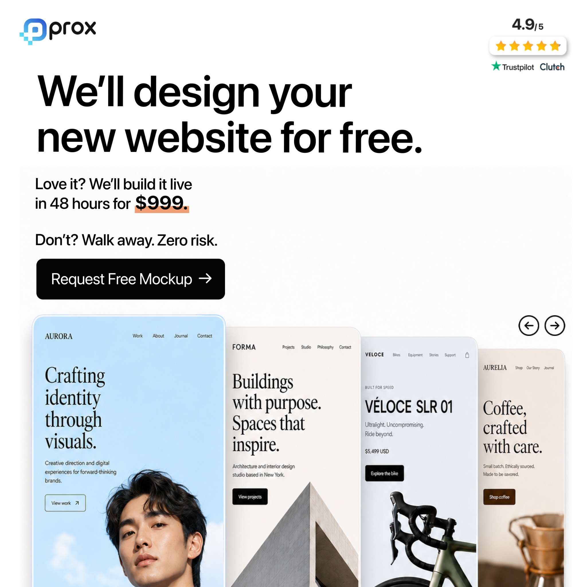 Prox Digital Agency Facebook ad: Upgrade Your Website for Just $999