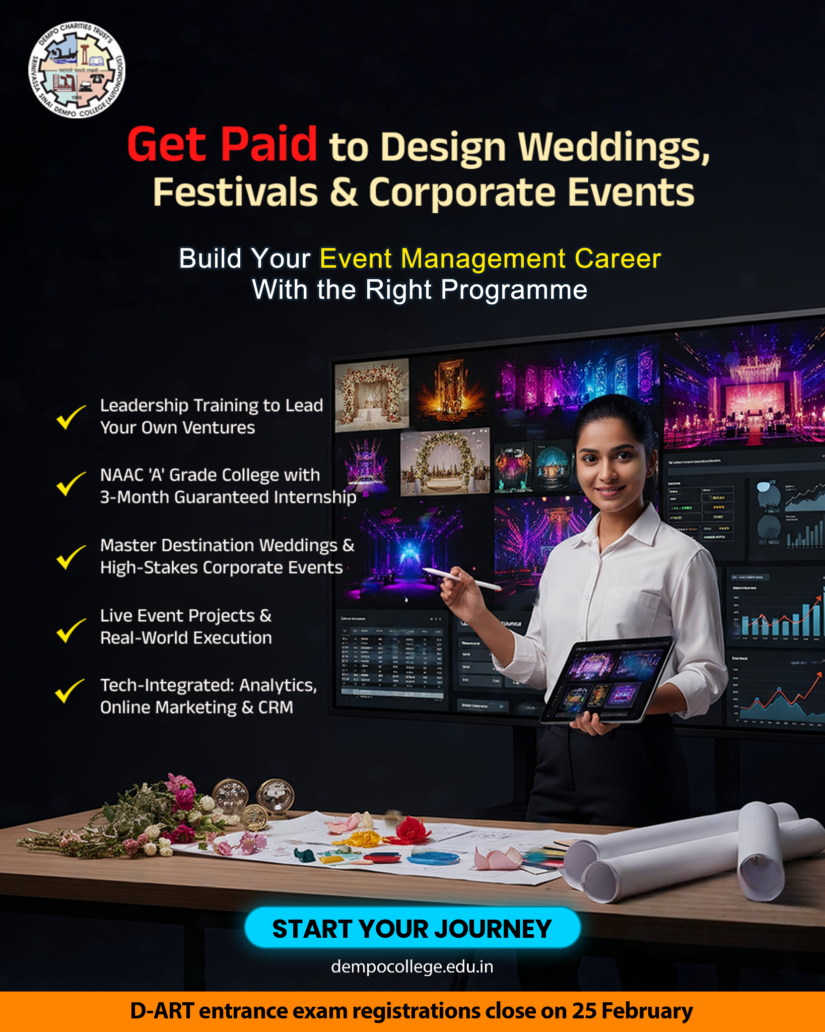 Srinivassa Sinai Dempo College - Autonomous Facebook ad: Master Event Management in 1 Year