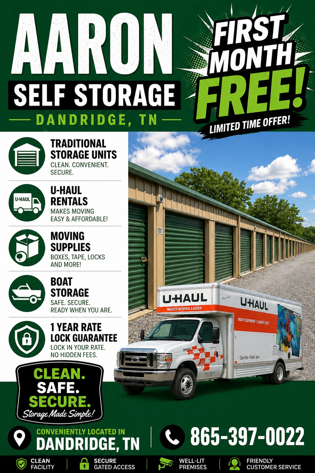 Aaron Self Storage Facebook ad from Apr 28, 2026