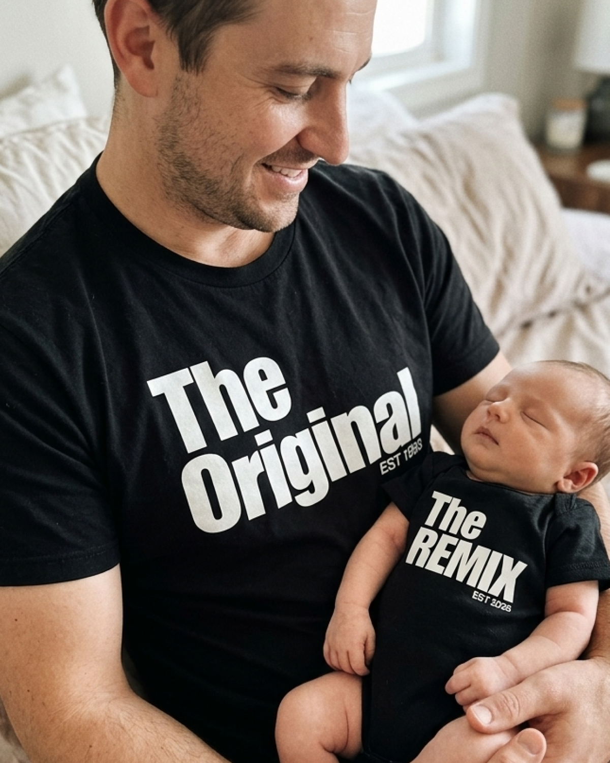Bo & Birdie Facebook ad: The matching set for dad and baby
