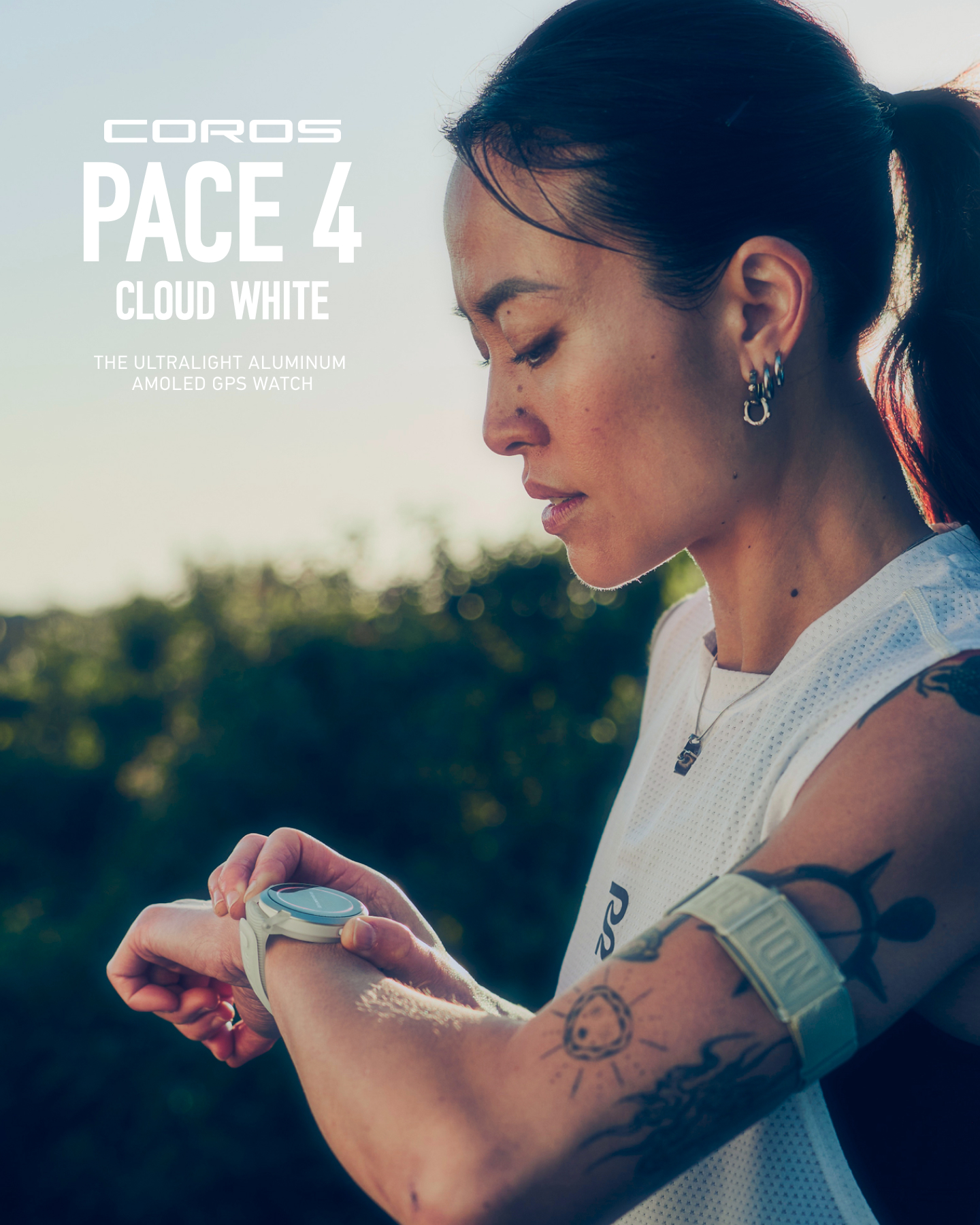 COROS Facebook ad: PACE 4 Cloud White
