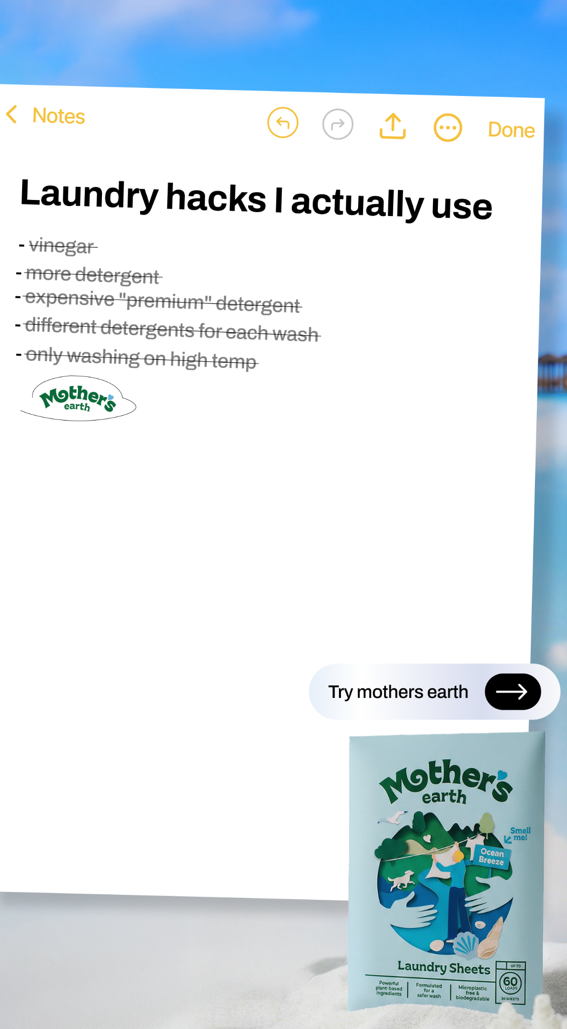 Mothers Earth Facebook ad