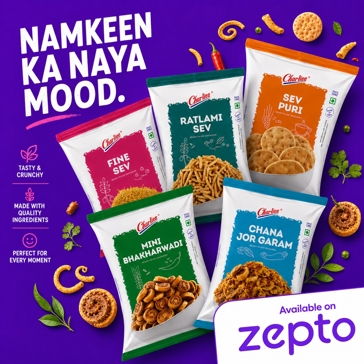 Charliee Chikki Facebook ad: Welcome to Zepto, India's Fastest Online Grocery Delivery…