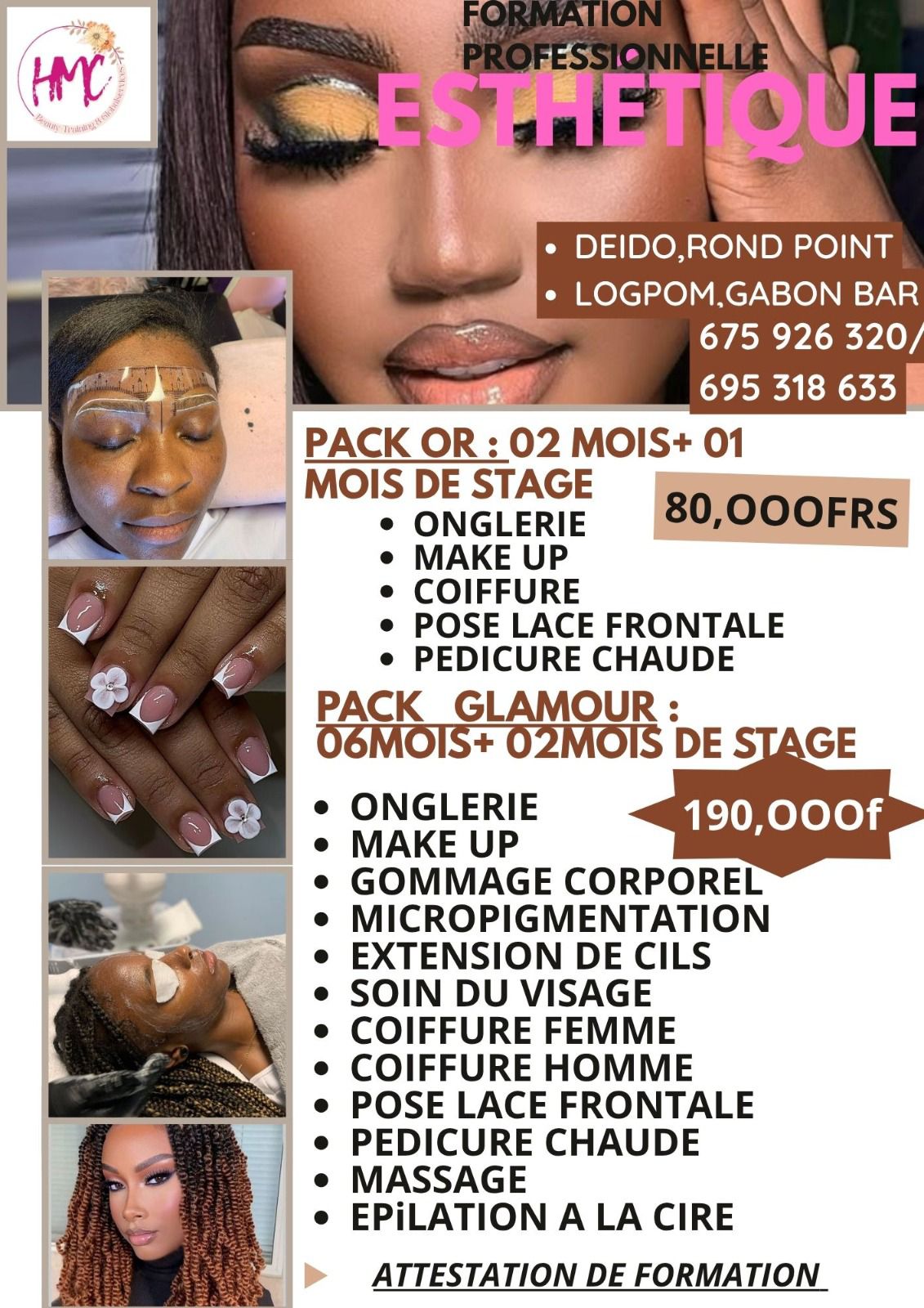 HMC Academy &Global Services Facebook ad: Hello mes Valeureuses