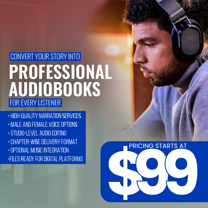 Ink2shelf Facebook ad: Bring Stories to Life with Audio