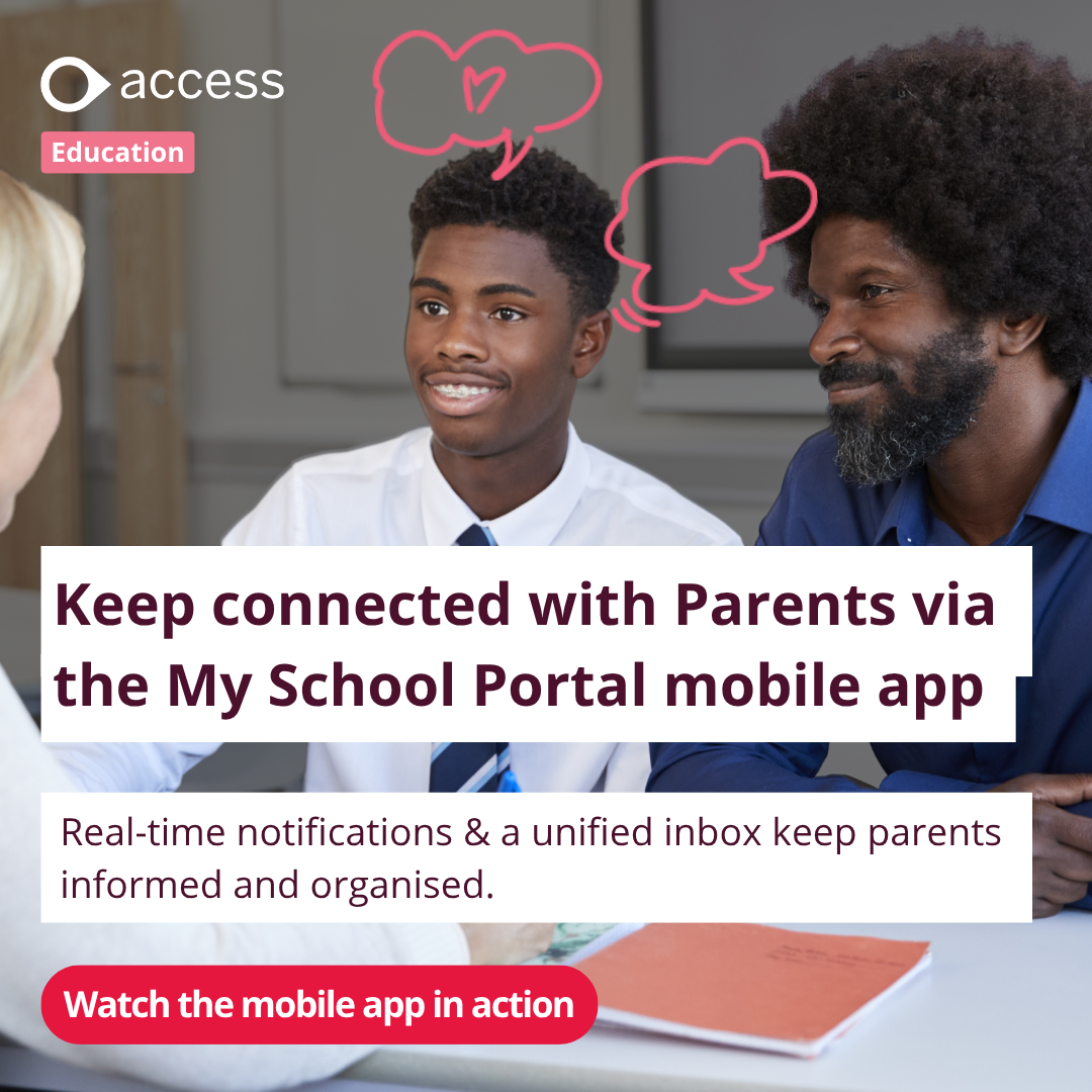 Access Education Facebook ad: Keep connected with Parents via My School Portal App