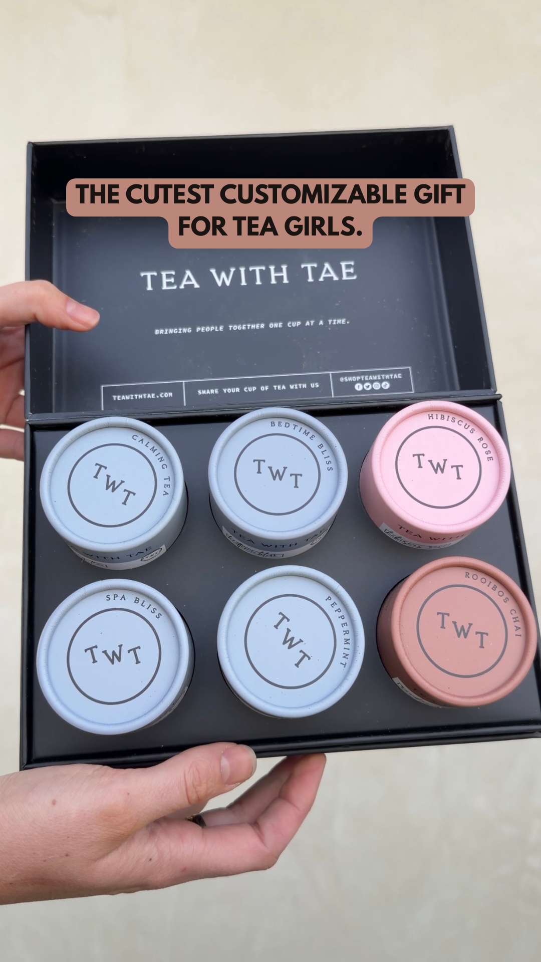 Tea with Tae Facebook ad: Our tea pyramid sachets are made from 100% biodegradable…