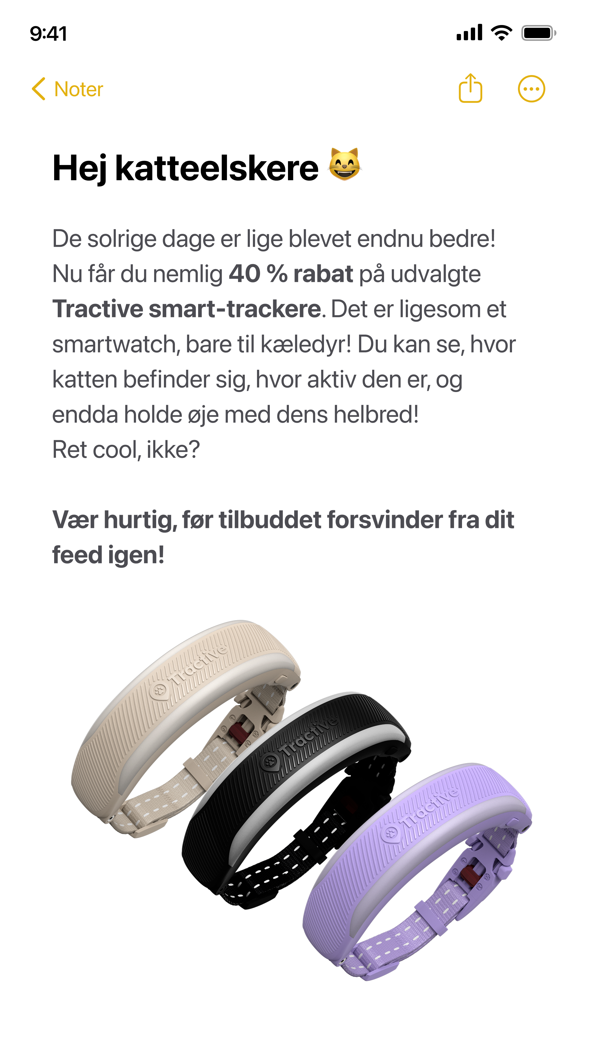 Tractive Facebook ad