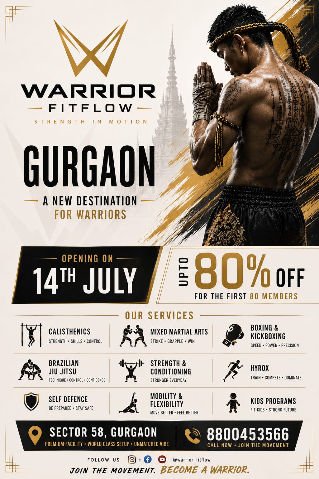 Warrior Fitflow Facebook ad: Book Your Free Trial Now!