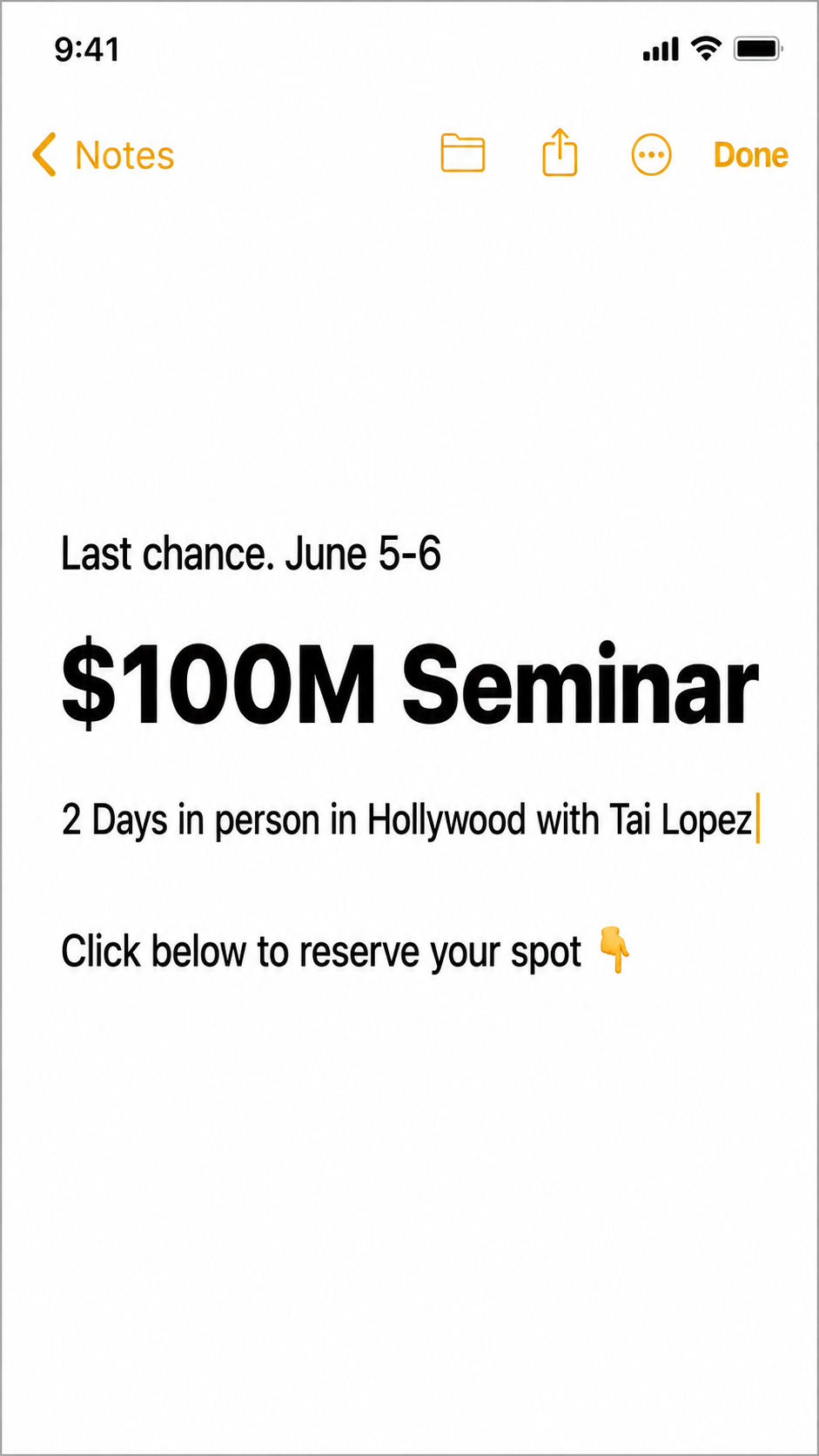 Tai Lopez Facebook ad
