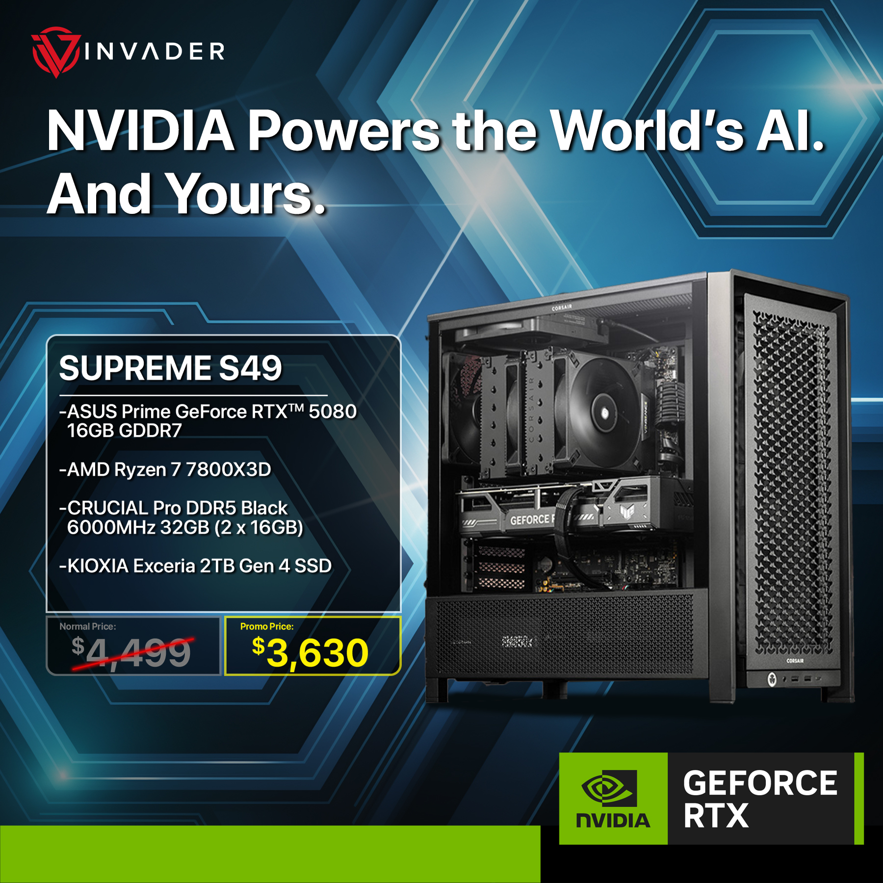 INVADERPC Facebook ad: NVIDIA Powers the World’s AI.
