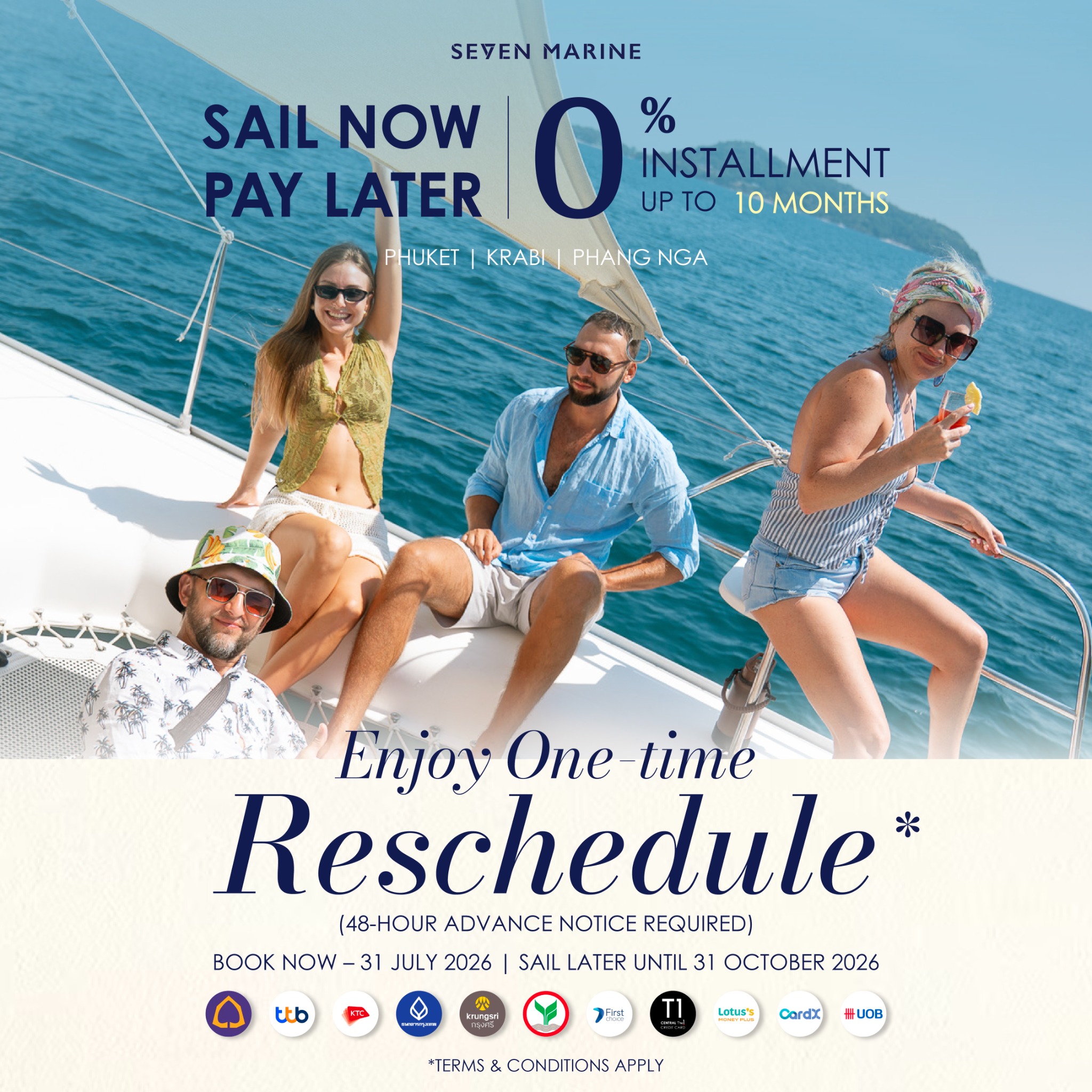 Seven Marine Phuket Facebook ad: % installment up to 10 months*