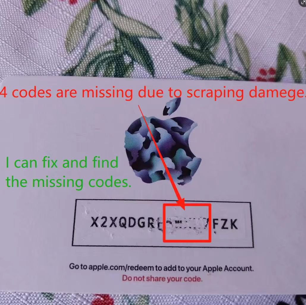 Qi qi 102 Facebook ad: If your gift card is accidentally scratched or…