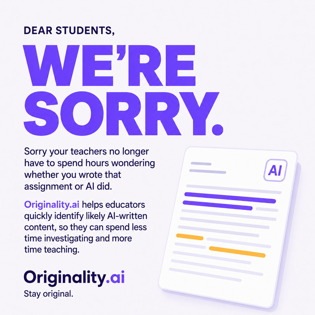 Originality.AI - AI Detection and Plagiarism Checking Facebook ad