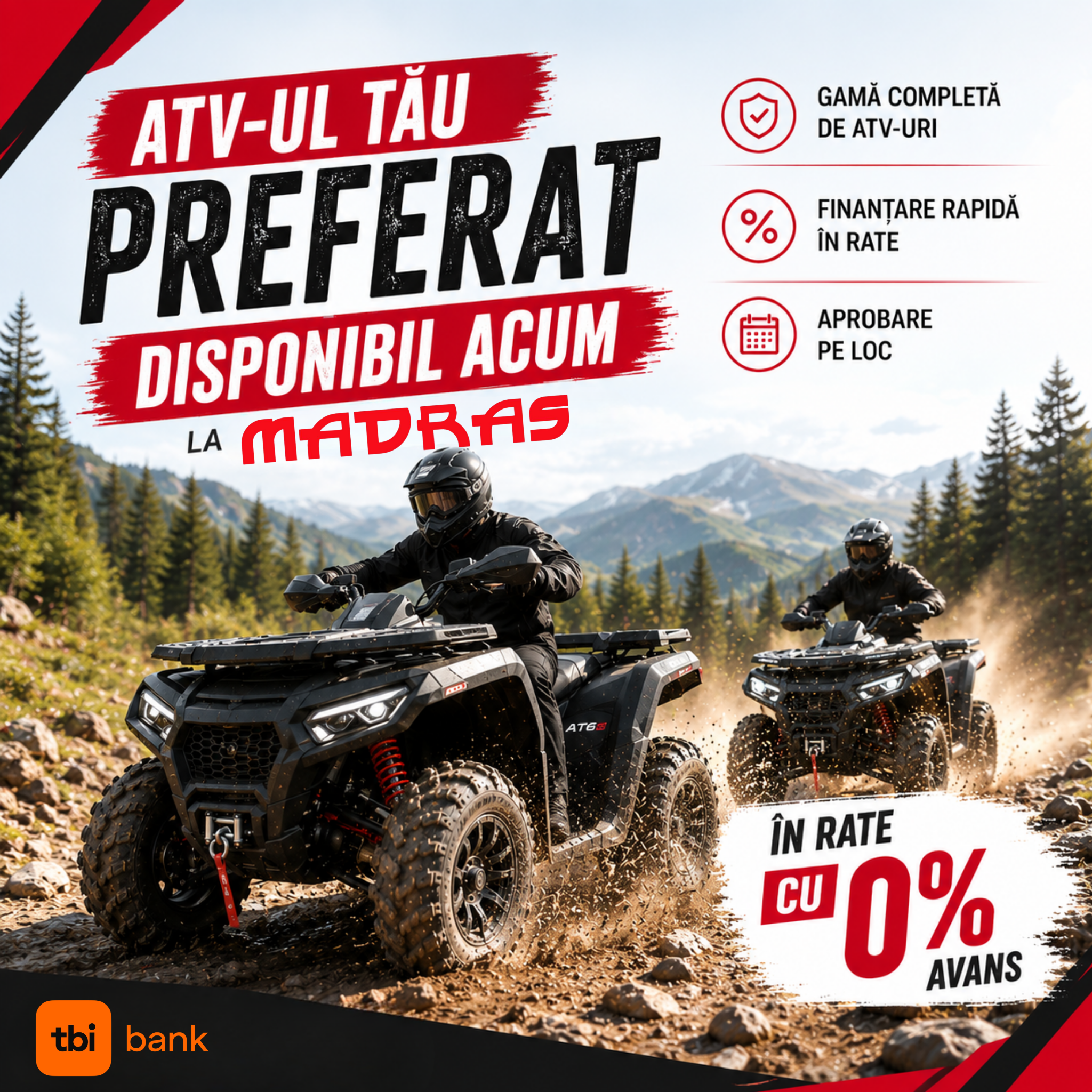 Madras Moto Company Facebook ad: ATV-ul pe care îl vrei este mai aproape…