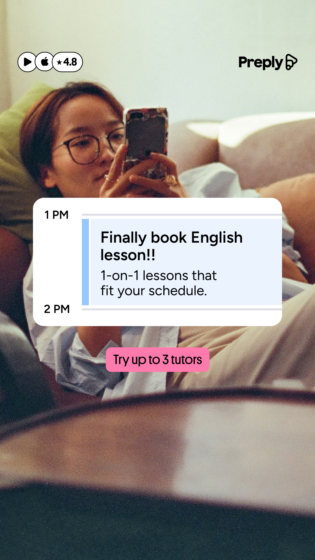 Preply Facebook ad
