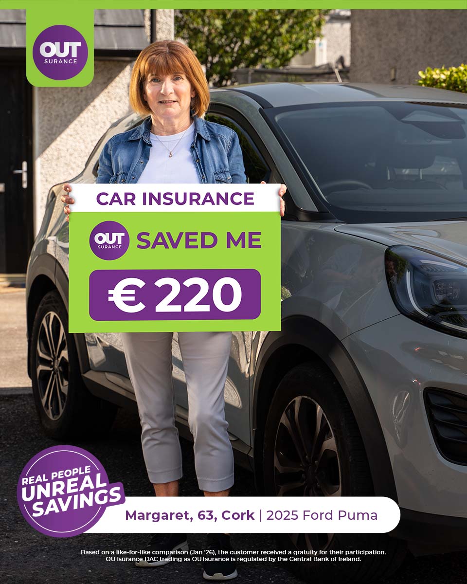 OUTsurance Ireland Facebook ad from Jul 1, 2026
