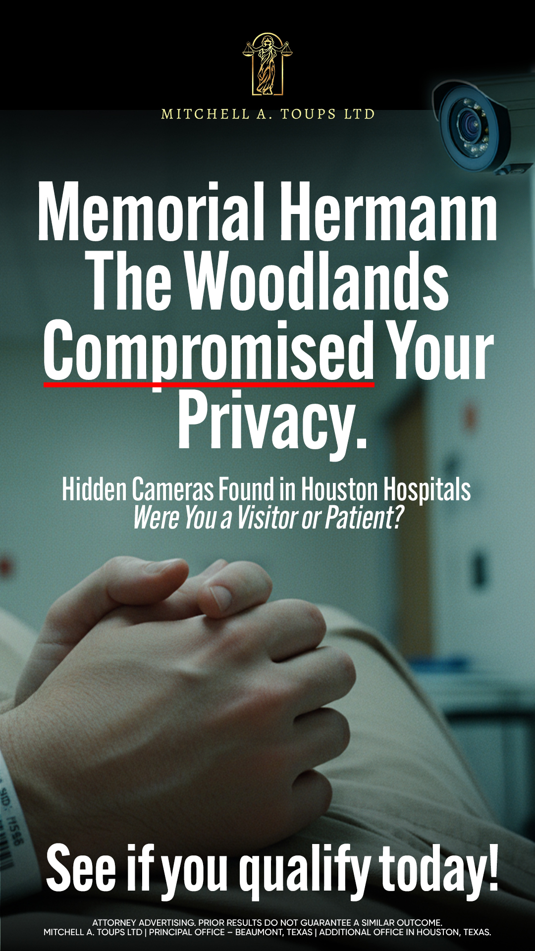 Memorial Hermann Hospital Privacy Invasion Lawsuit Facebook ad from Jan 26, 2026