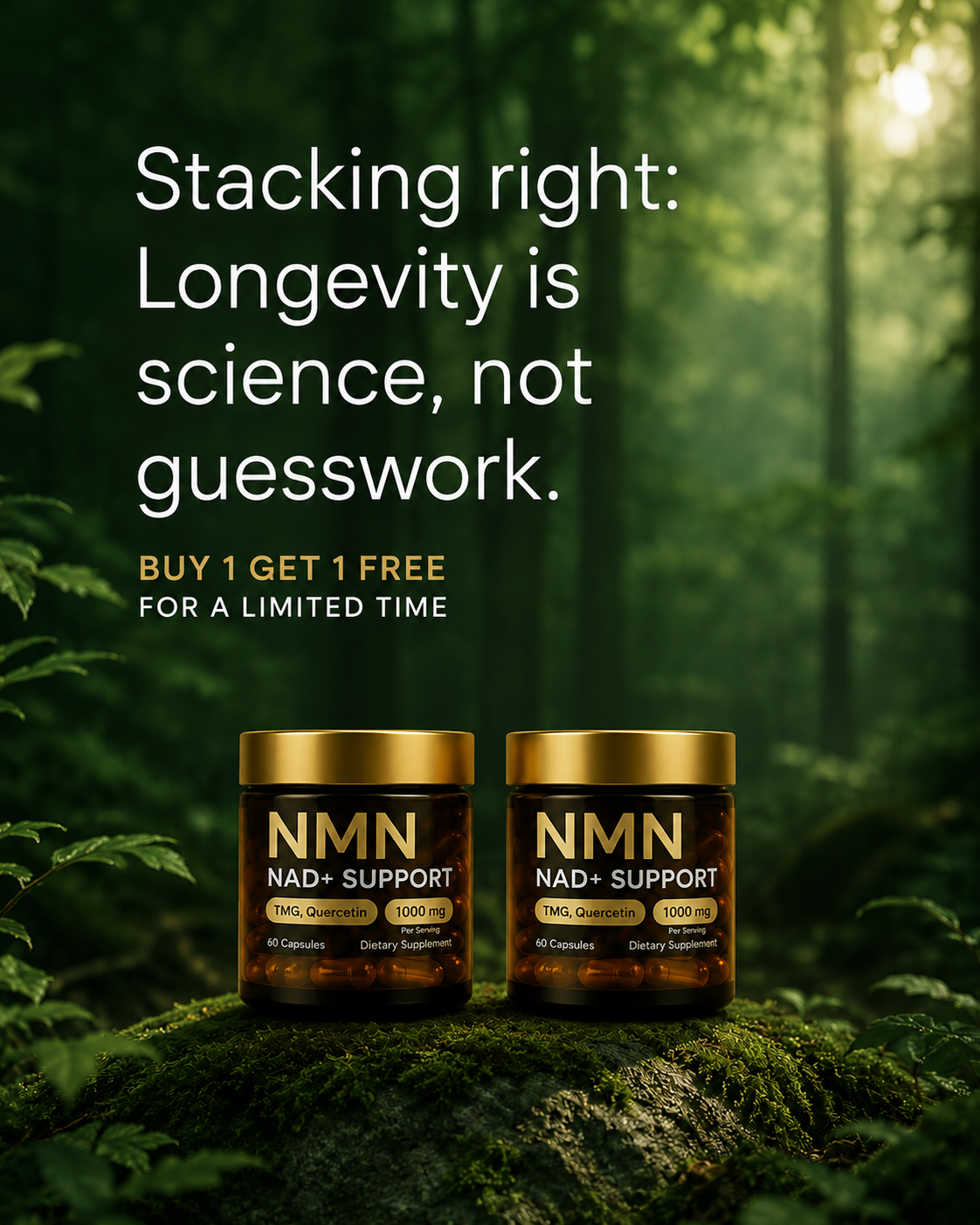 Niacore Facebook ad: Stop guessing. Start stacking.