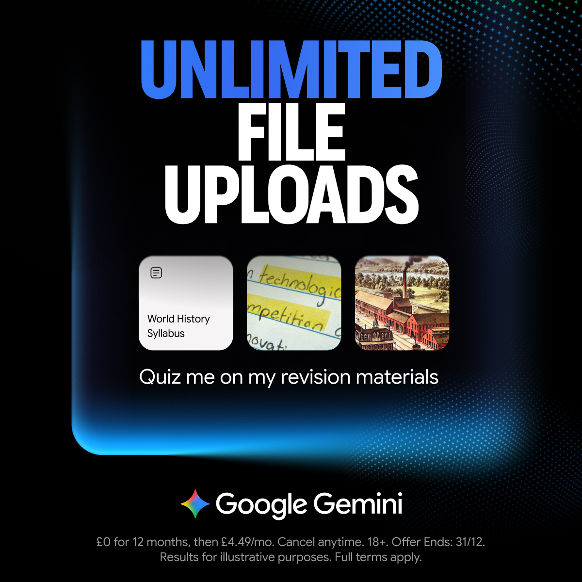 Google Gemini App Facebook ad: Claim Free Student Plan
