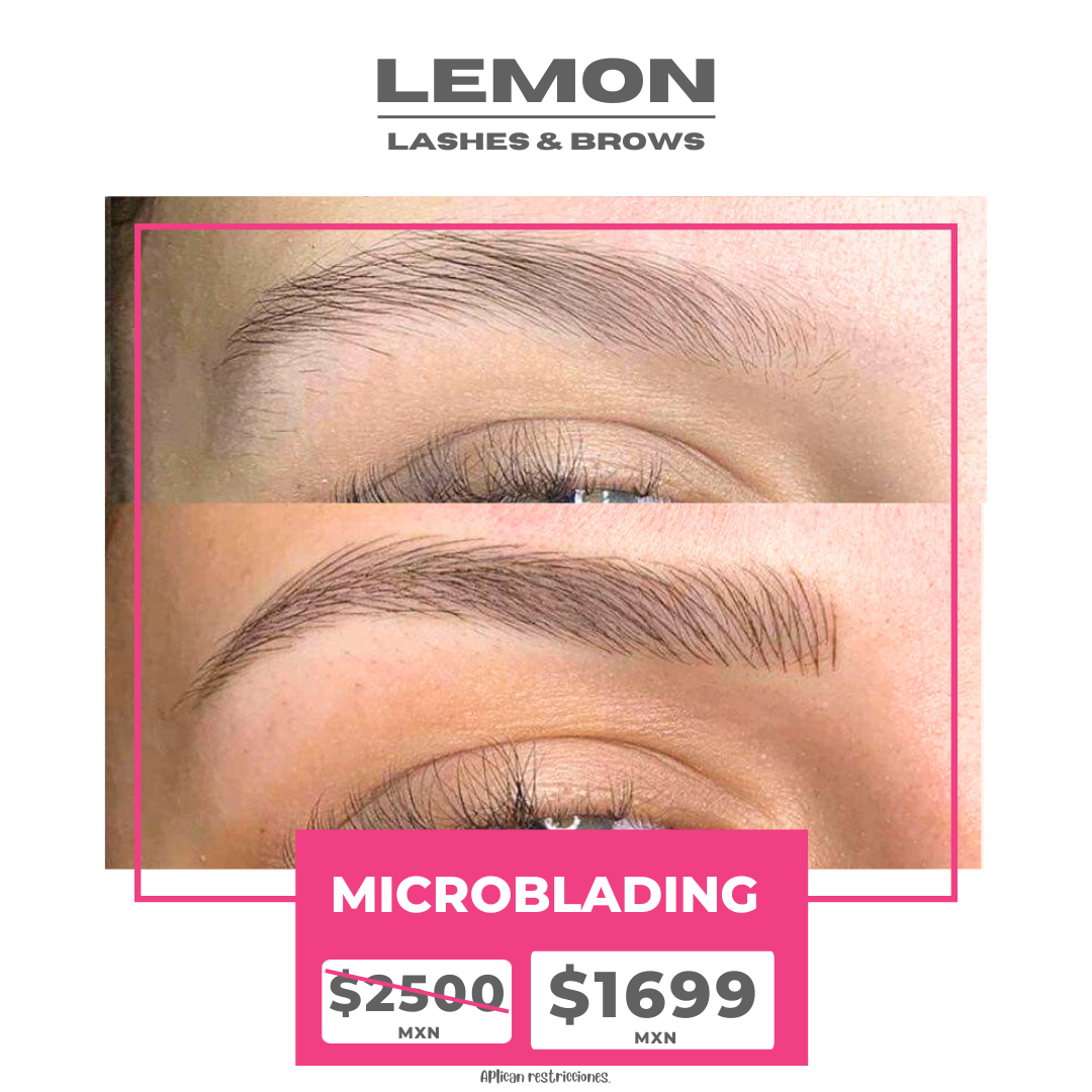 Lemon Lashes & Brows Facebook ad: ¡Cejas y labios perfectos!