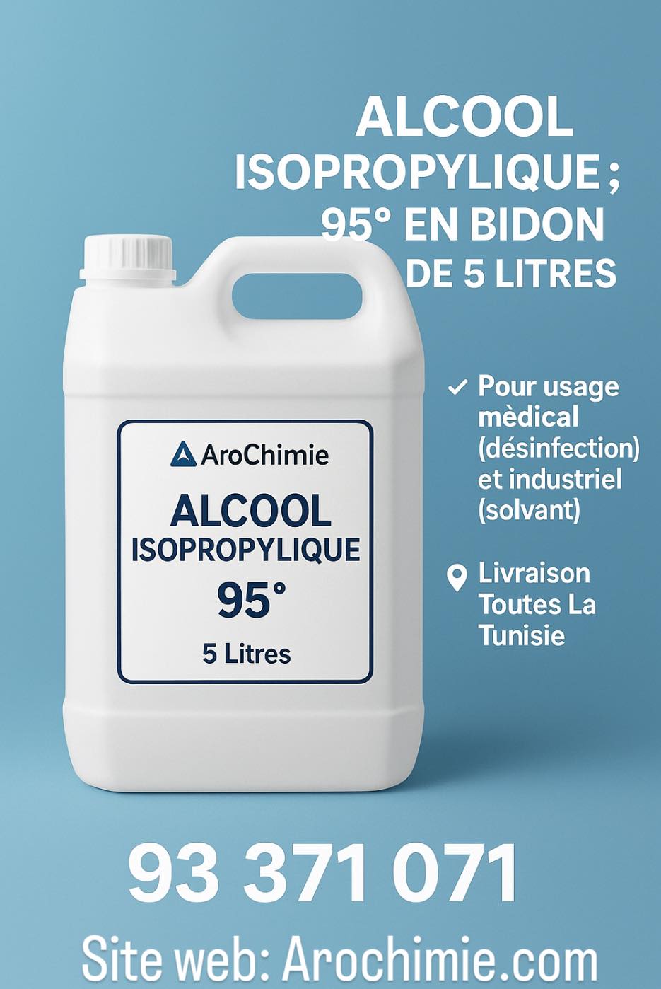 AroChimie Facebook ad: Alcool isopropylique; 95° en bidon de 5 Litres…