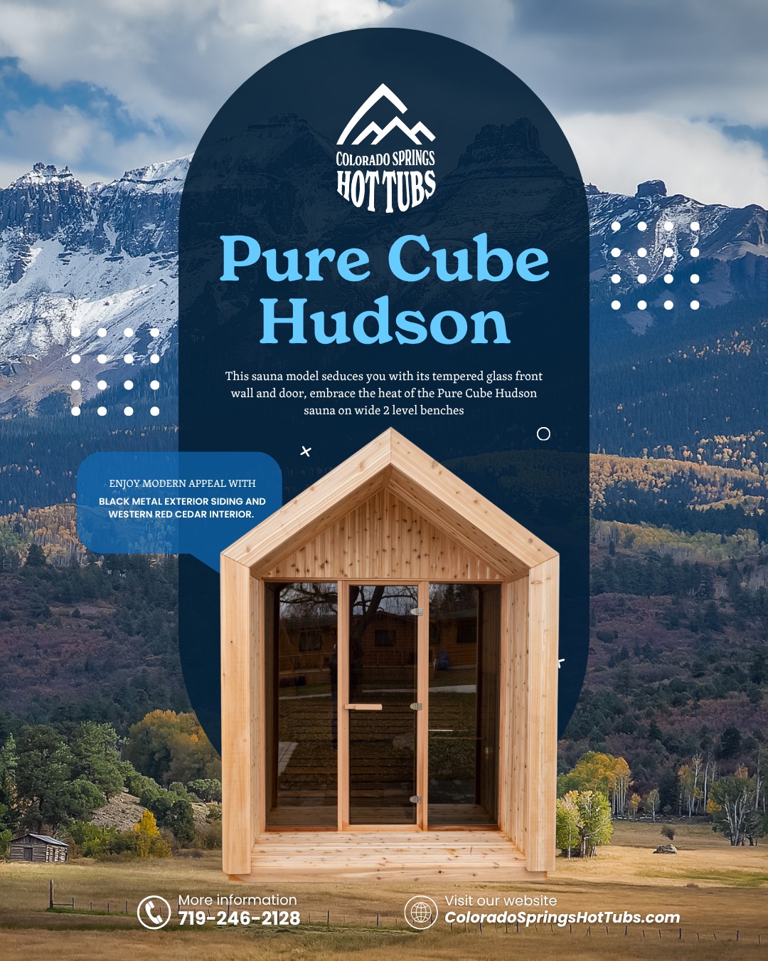 Colorado Springs Hot Tub Sales And Service, Inc. Facebook ad: Visit The Sauna Experts