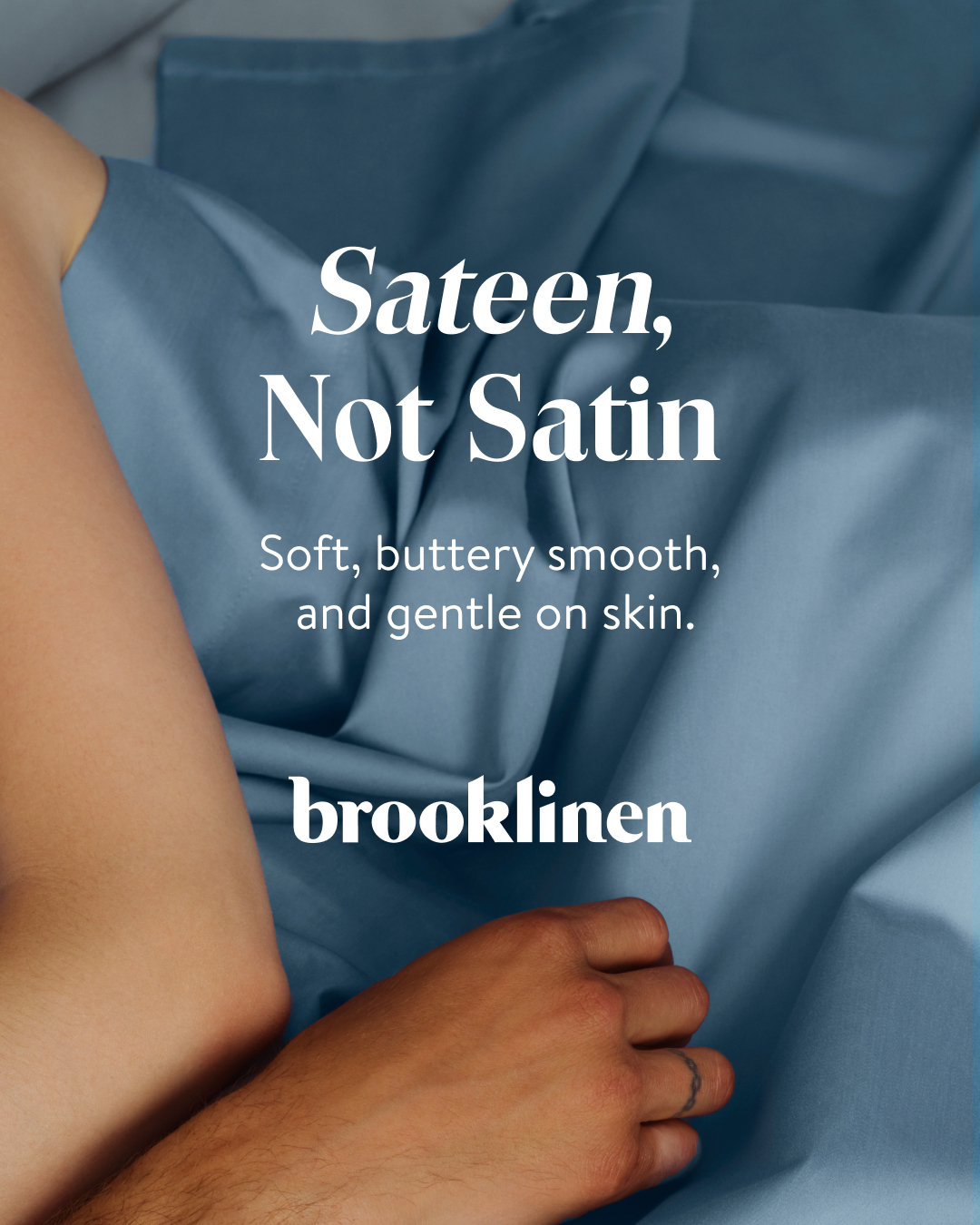 Brooklinen Facebook ad: Sateen, Not Satin