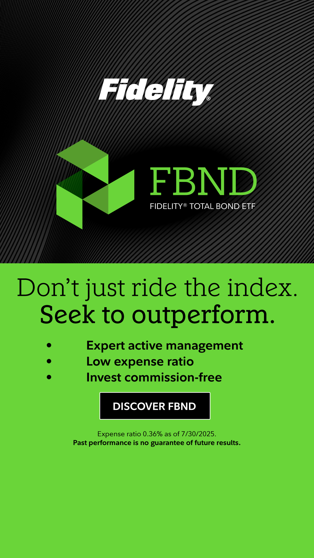 Fidelity Investments Facebook ad