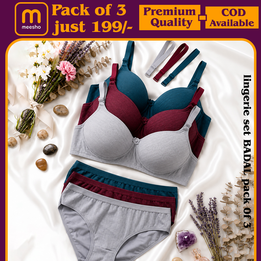 Pretty pallu Facebook ad: ₹199/- Only | Pack of 3 Lingerie Set