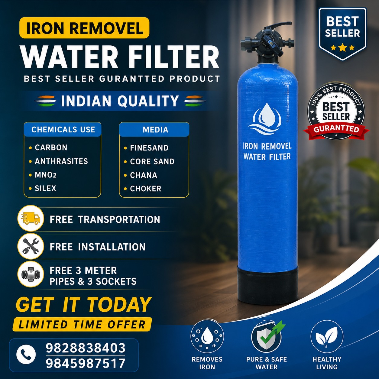 Aqua Water Treatment Facebook ad: Tired of Hard, Dirty Water?