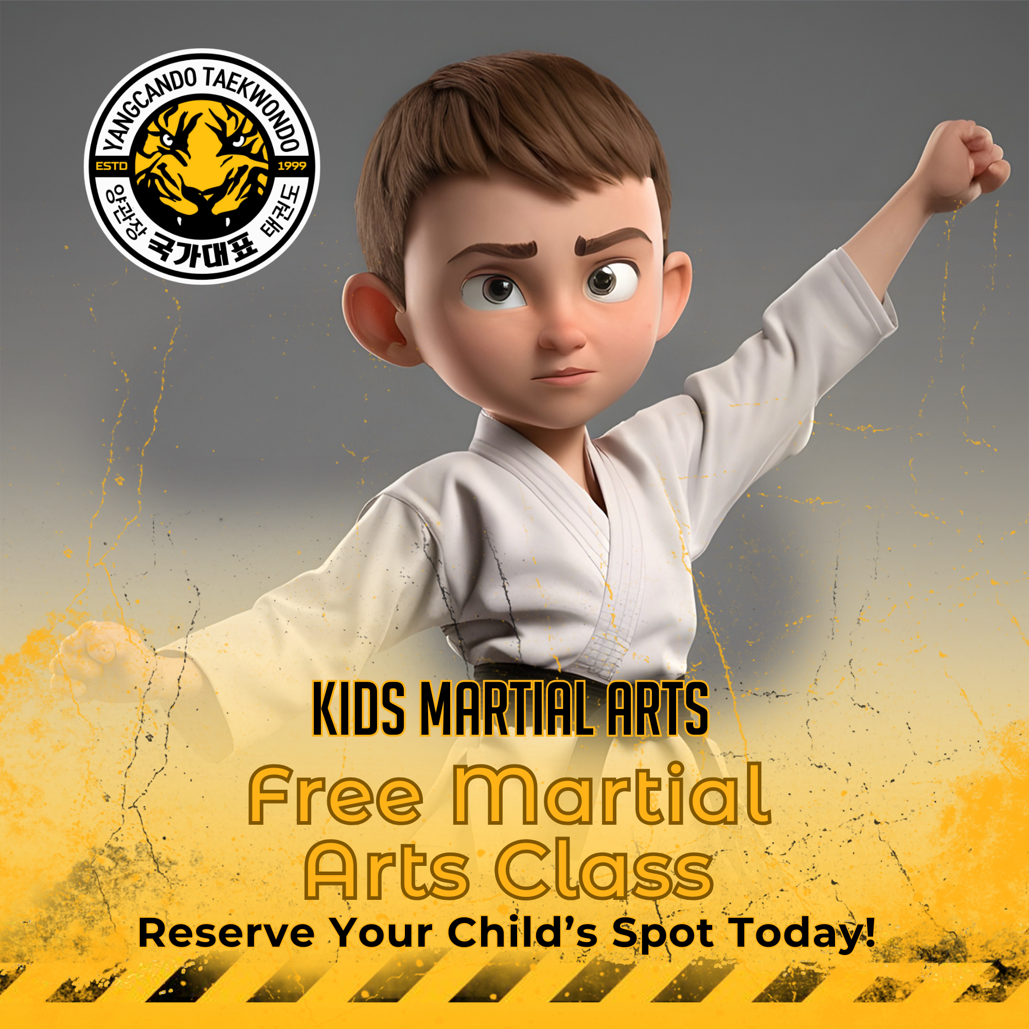 Online Taekwondo Team Facebook ad: FREE Kids Martial Arts Class