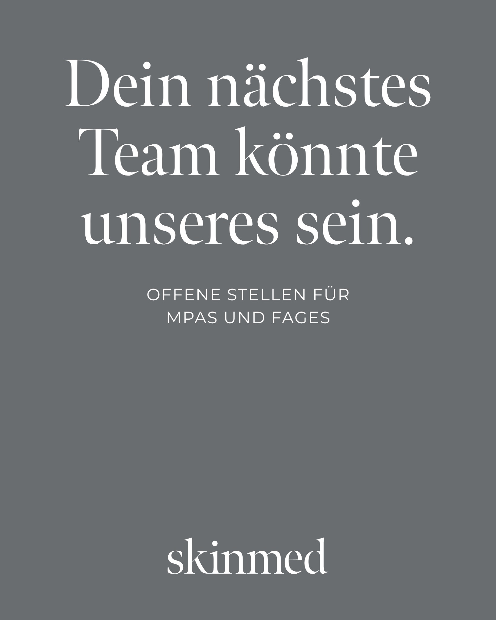Skinmed AG Facebook ad: Karriere bei Skinmed