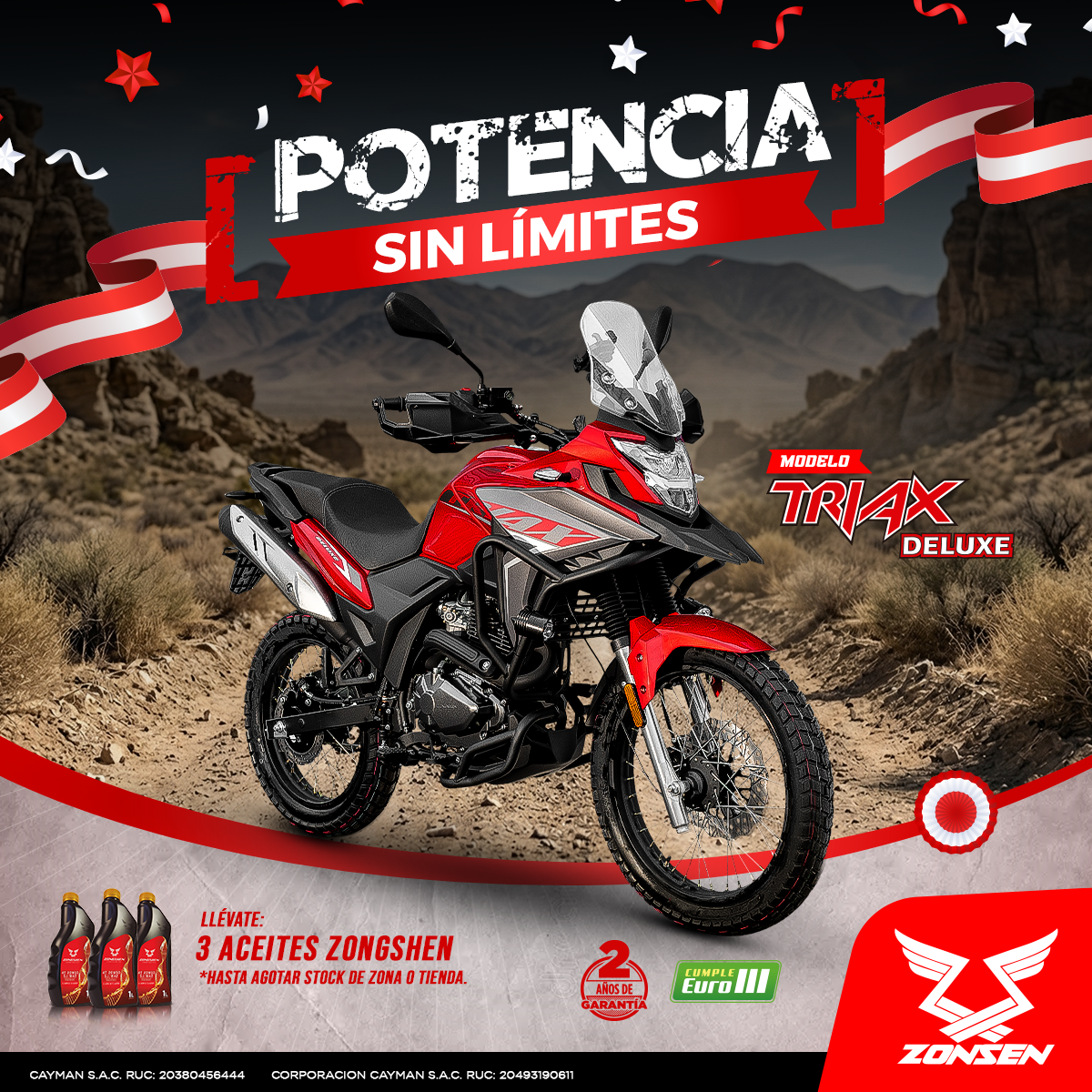 Motocicletas Zonsen Perú Facebook ad: Zongshen ahora es ZONSEN Contacta desde tu provincia…