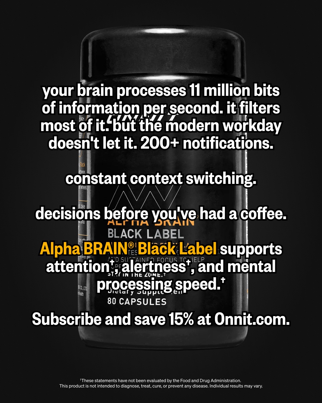 Onnit Facebook ad: Support Your Focus