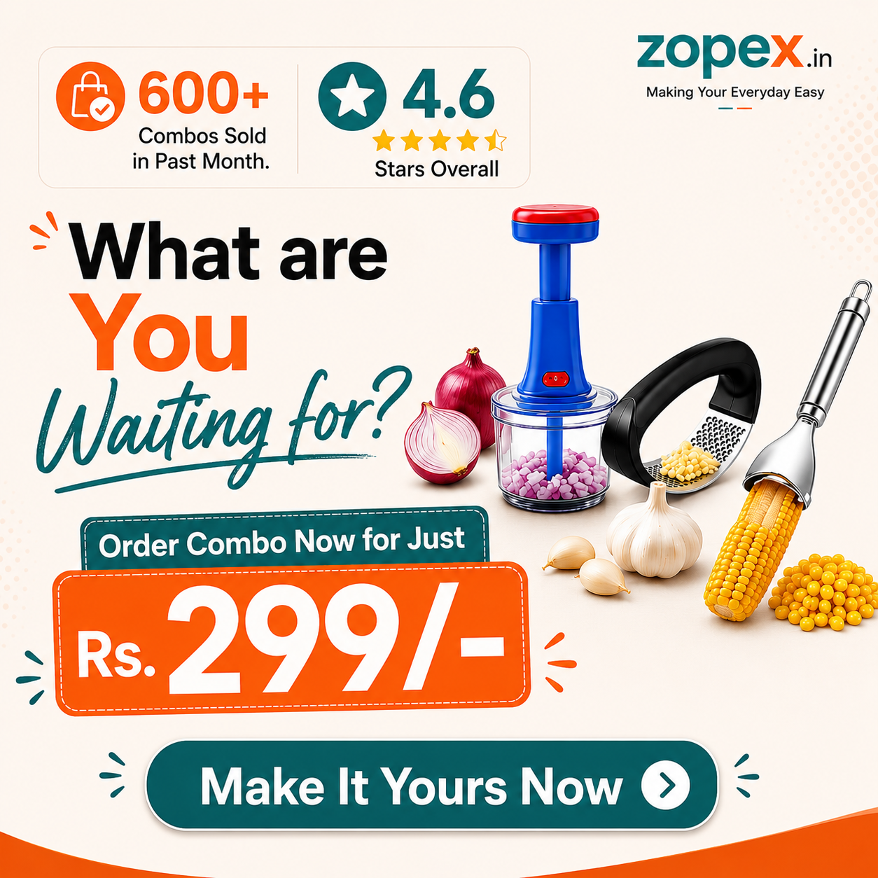 Zopex.in Facebook ad: Your kitchen deserves smarter tools, not expensive ones.