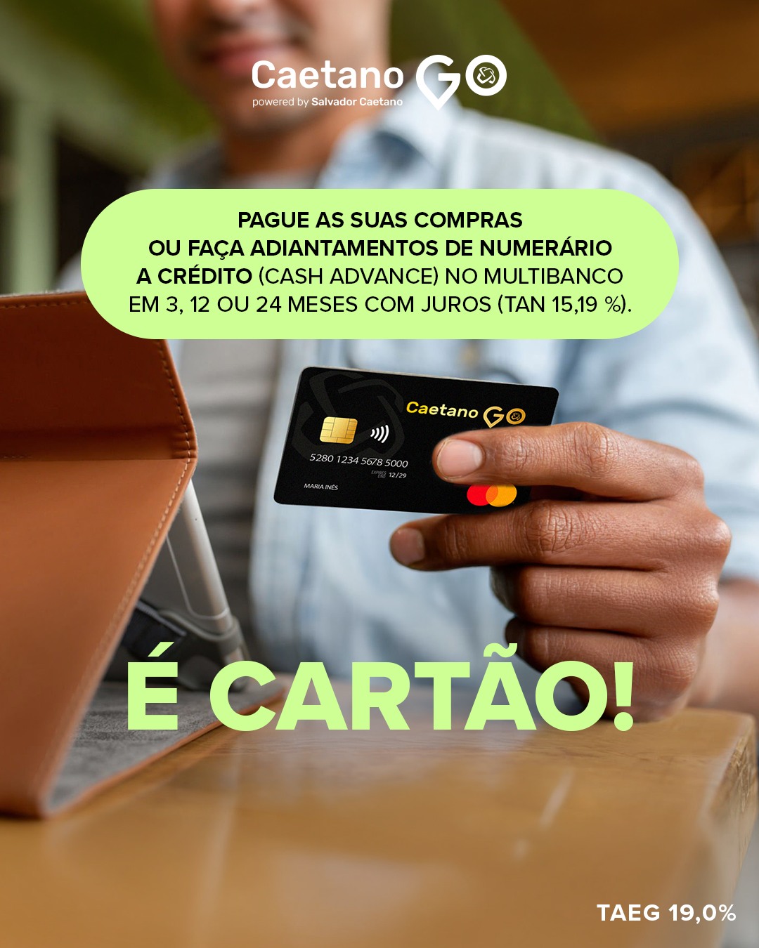 Caetano Go Facebook ad: Menos esforço, mais benefícios.