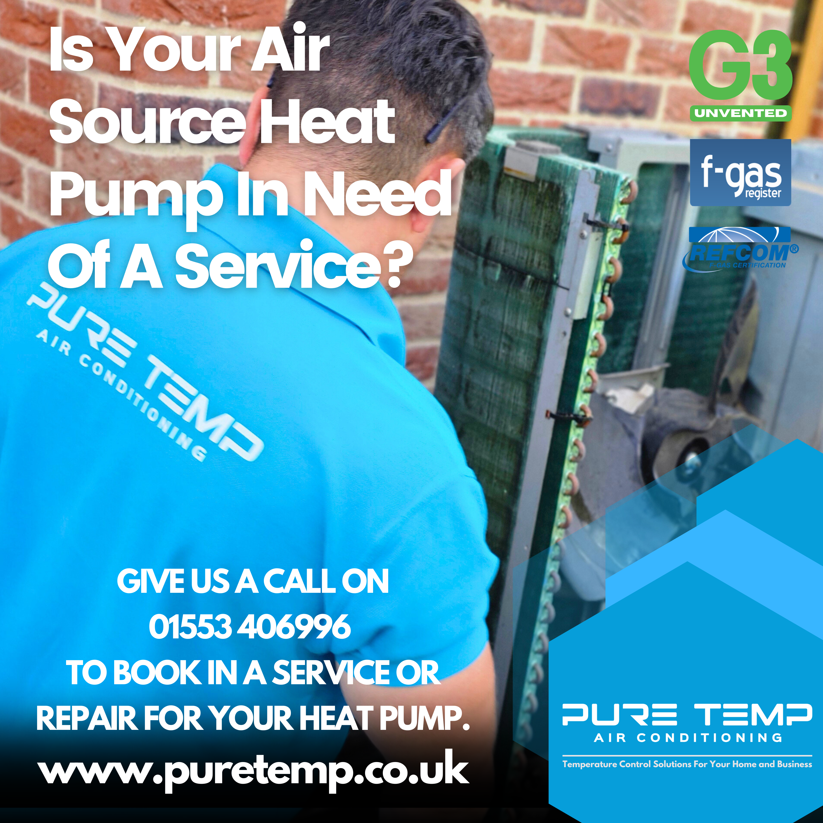 Pure Temp LTD - Air Conditioning Facebook ad: Heat Pump Specialists