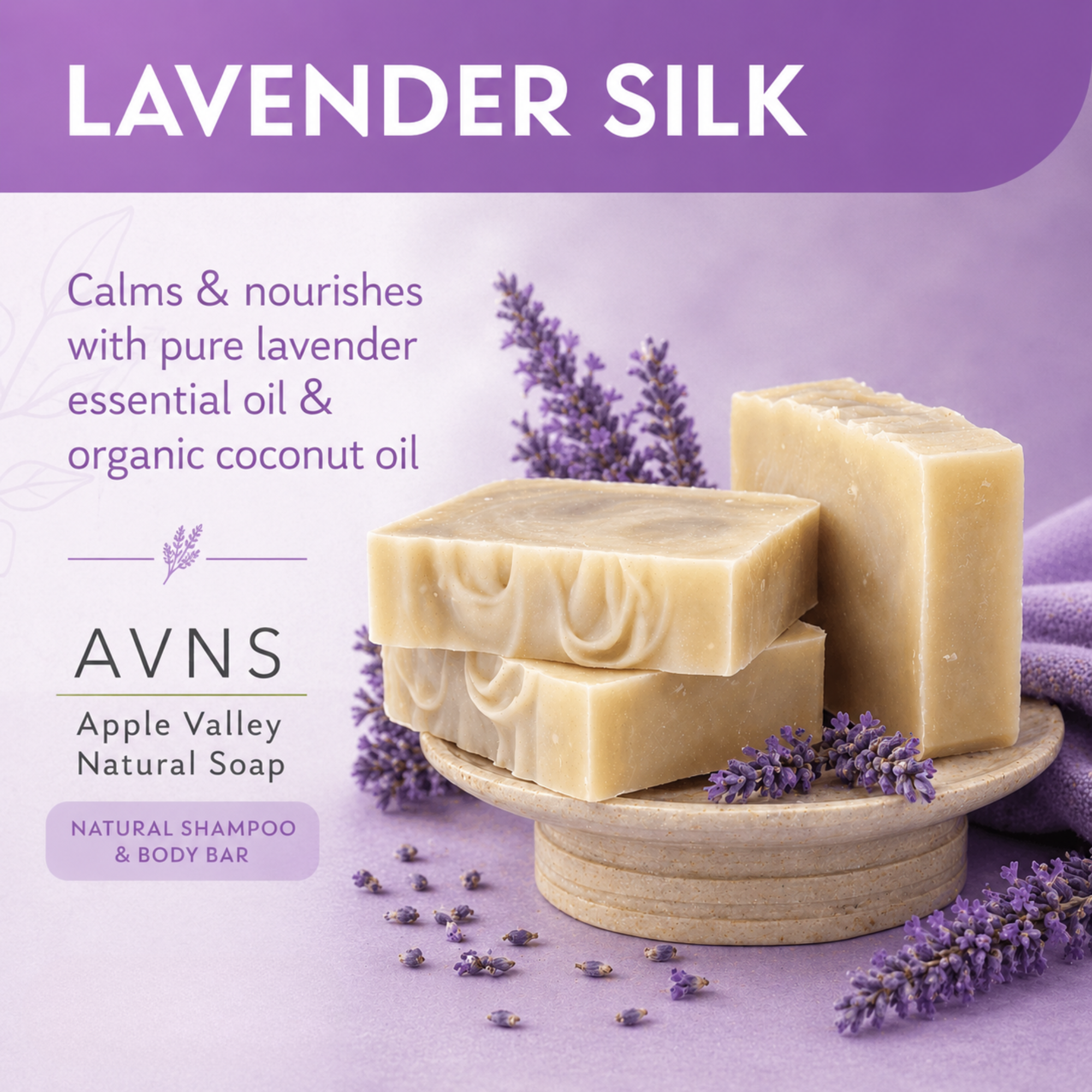 Apple Valley Natural Soap Facebook ad: Natural & Organic Skin Care