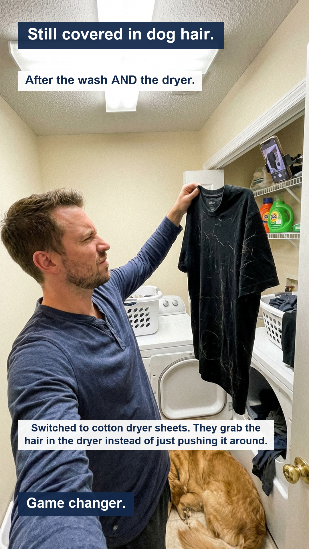 Pet Hair Problems Facebook ad: So far Im impressed with the dryer sheets