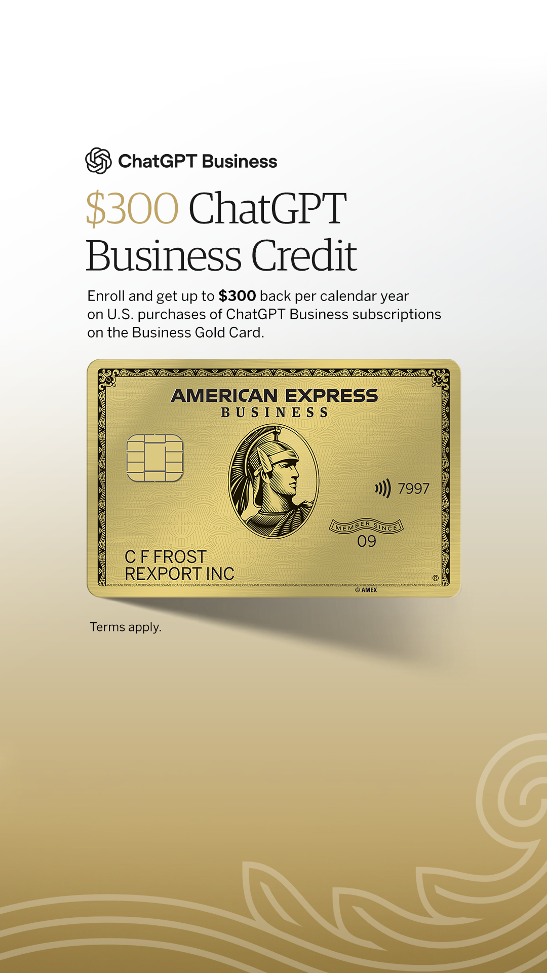 American Express Business Facebook ad: American Express Business Gold Card