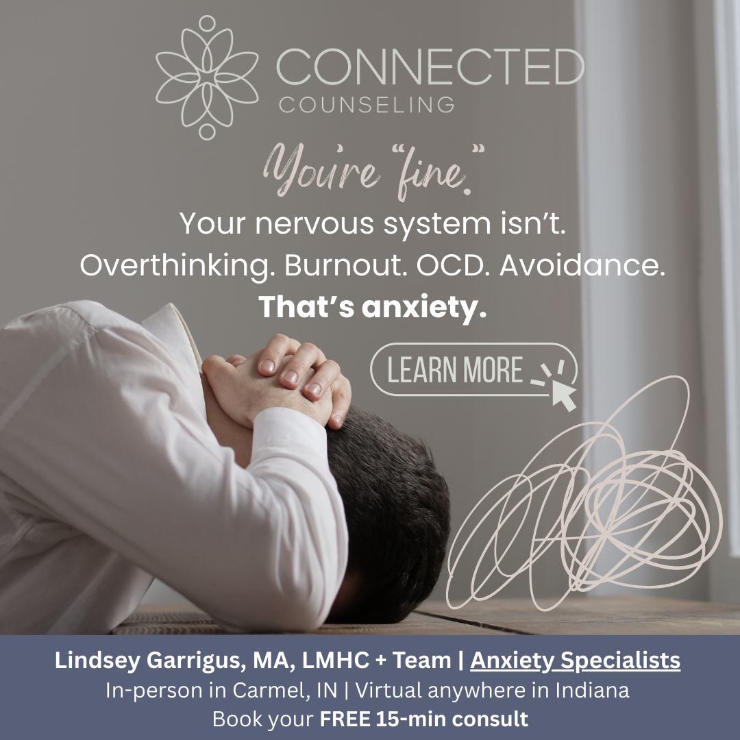 Connected Counseling LLC Facebook ad: When Your Brain Won’t Stop