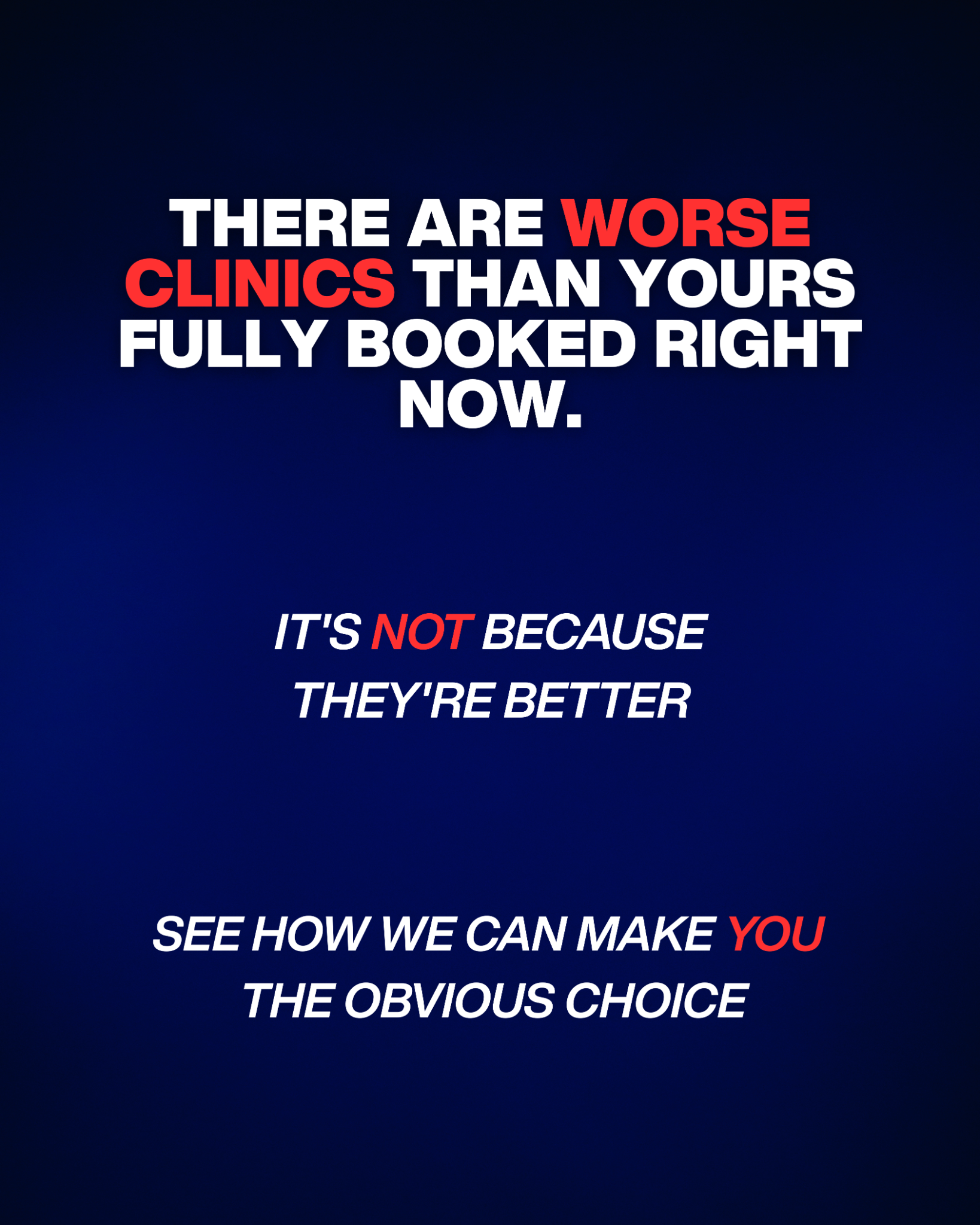 TLM Agency Facebook ad: Make your clinic the obvious choice