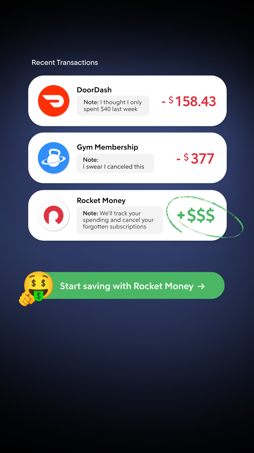 Rocket Money Facebook ad
