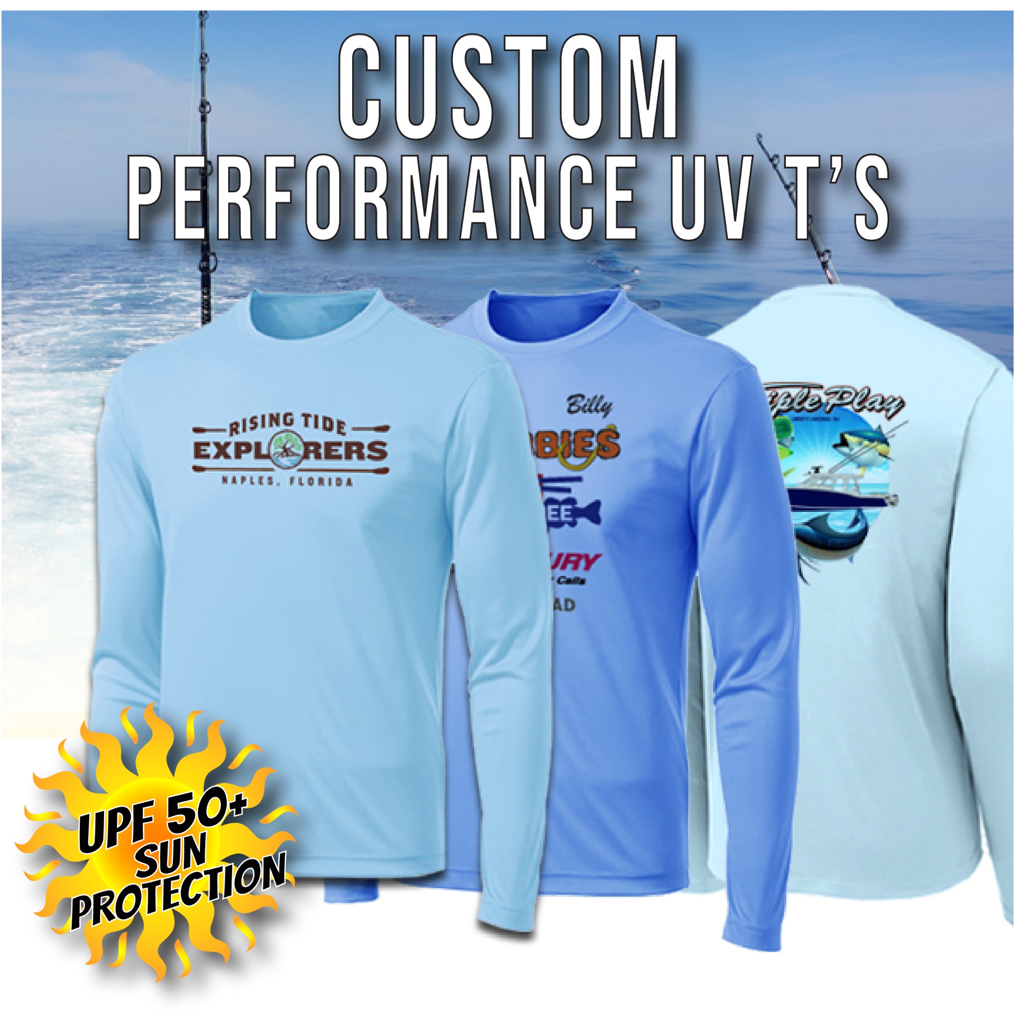 Dri Fit Fishing Shirts Facebook ad: Custom dri-fit performance fishing shirts, fleece and…