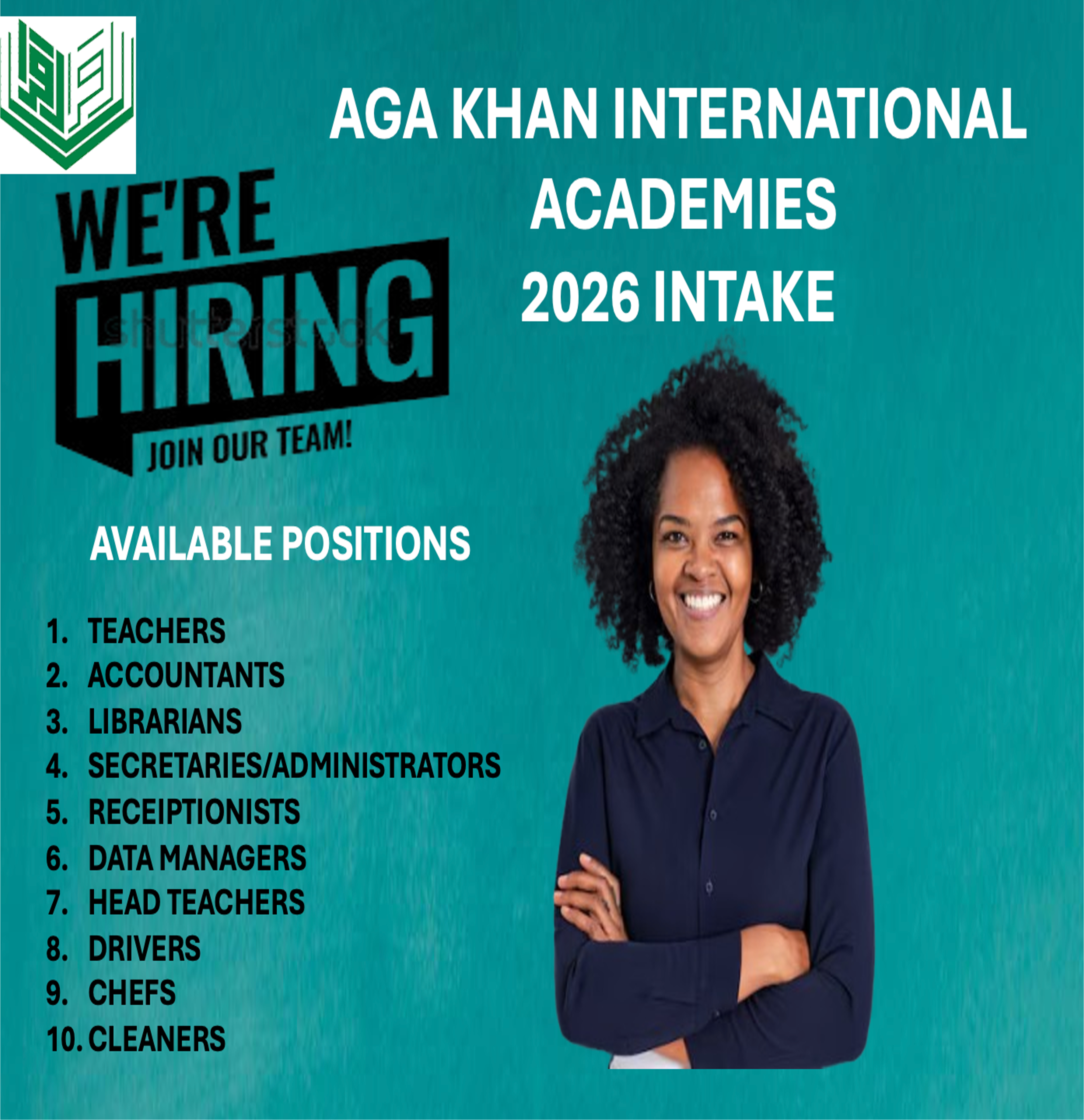 Aga Khan International Schools Facebook ad: AGA KHAN SCHOOL VACANCIES