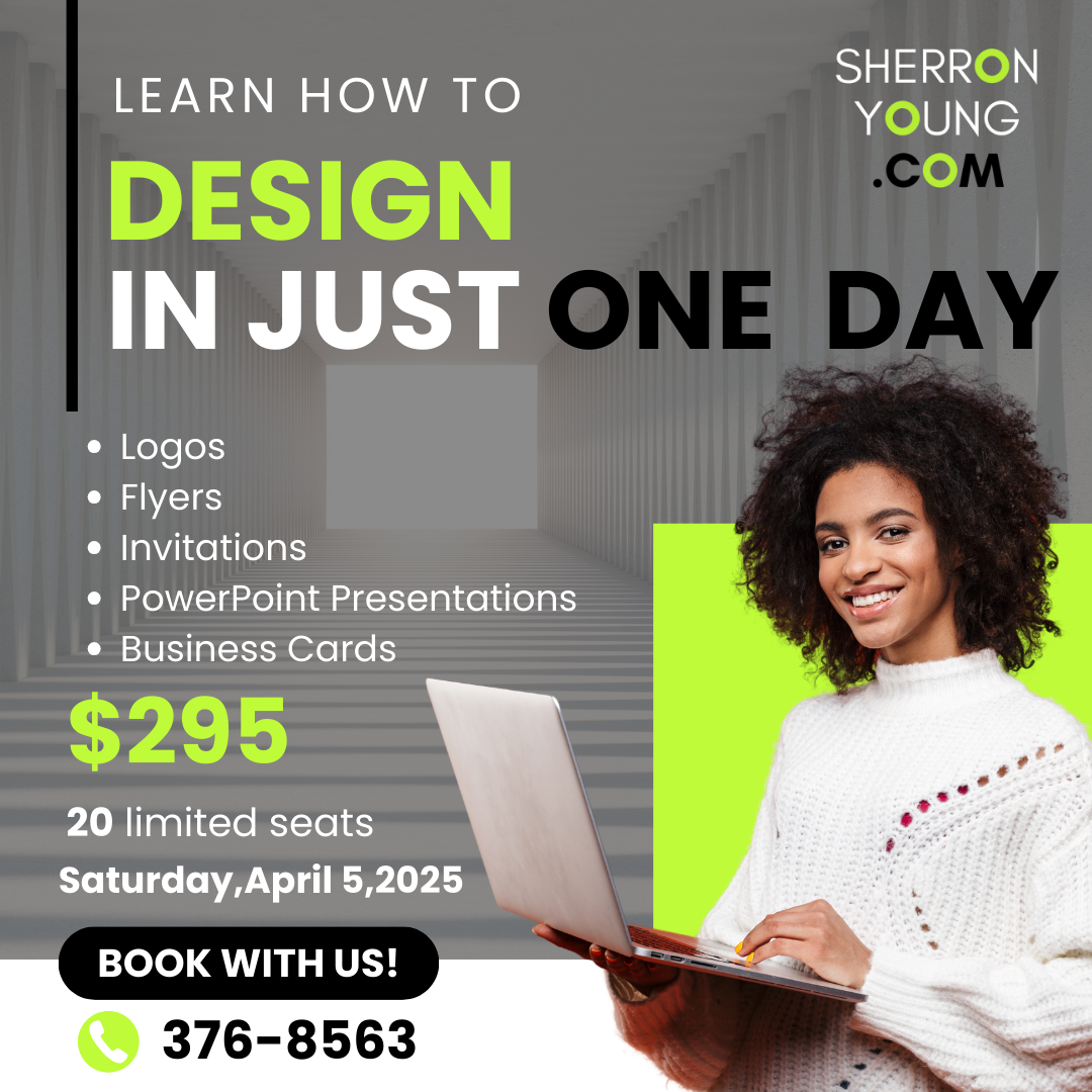 SherronYoung.Com Facebook ad: Learn to Design in 1 Day!